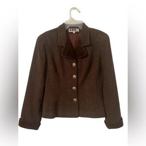 ktf by kristinn steinarr brown coat with gold buttons